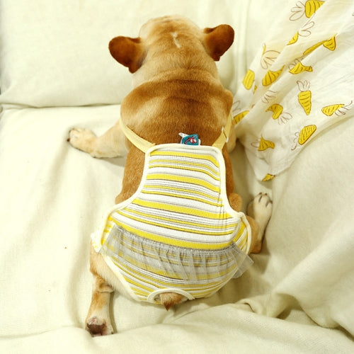 Dog Harassment Physiological Pants Pet Adjustable Bib, Size: XS(Yellow White)
