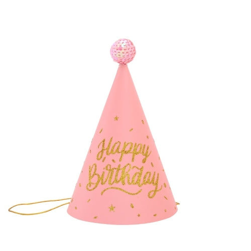 20 PCS Sequined Fur Ball Birthday Hat Birthday Party Supplies Dress Up Paper Hat, Colour: No. 2 Glitter