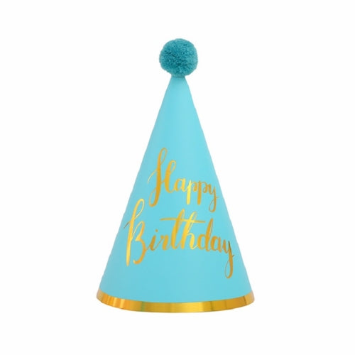 20 PCS Sequined Fur Ball Birthday Hat Birthday Party Supplies Dress Up Paper Hat, Colour: Blue No. 4