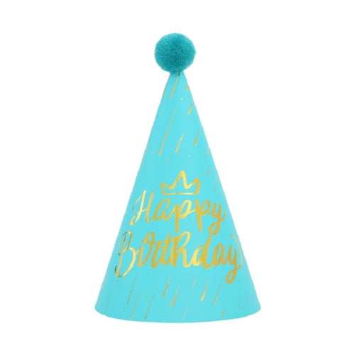 20 PCS Sequined Fur Ball Birthday Hat Birthday Party Supplies Dress Up Paper Hat, Colour: Blue No. 5