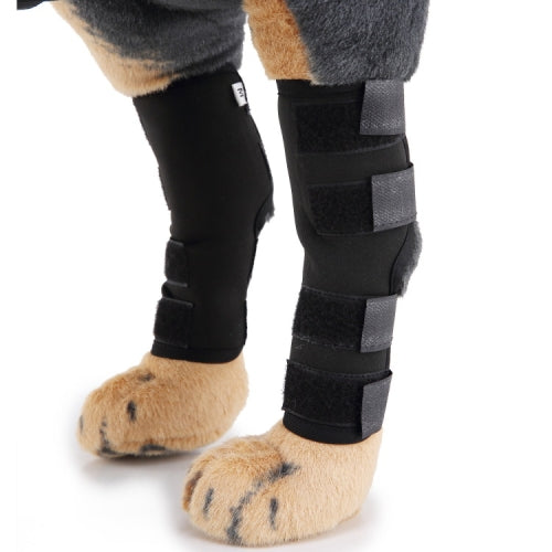 Pet Knee Pads Dog Leg Guards Pet Protective Gear Surgery Injury Sheath, Size: M(HJ01 Classic Black)