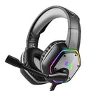EKSA Head-Mounted Gaming Headset RGB Gaming Wire Control Desktop Computer Headset(Black Gray)