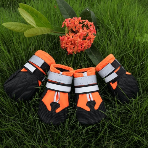 Wear-Resistant Non-Slip & Waterproof Pet Shoe Covers Medium And Large Dog Shoes(XXL Orange)