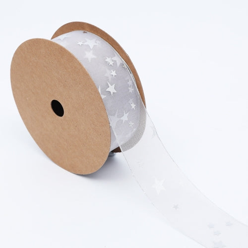 Star Ribbon Wedding Floral Packaging Ribbon, Specification: 2.5 cm(Gray)