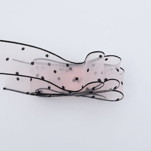 Transparent Snow Dots Yarn Ribbon Gift Box Packaging Material, Specification: 2.5cm(Starry Pink)