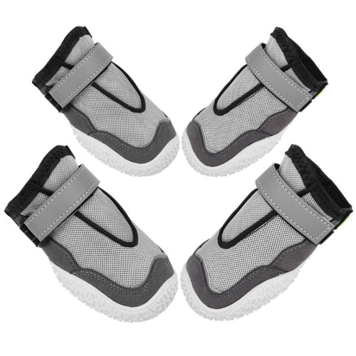HCPET Pet Wear-Resistant & Breathable Shoes Outdoor Non-Slip Dog Shoes, Size: 3(Gray)