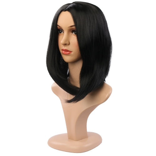 Ladies Short Hair Bobo Head Synthetic Hair Cover, Colour: Black