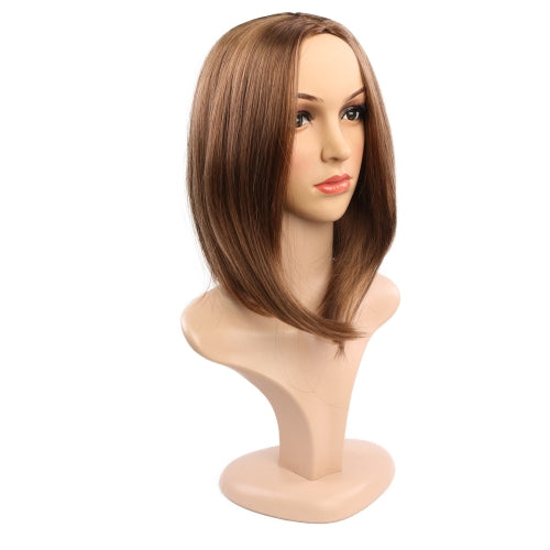Ladies Short Hair Bobo Head Synthetic Hair Cover, Colour: Light Brown