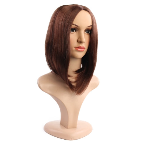 Ladies Short Hair Bobo Head Synthetic Hair Cover, Colour: Dark Brown