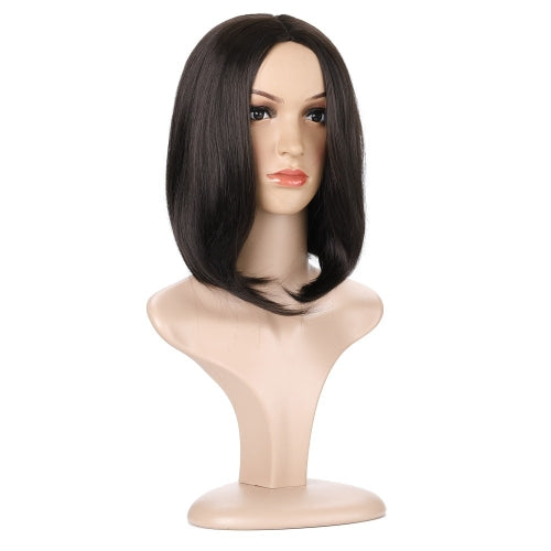 Ladies Short Hair Bobo Head Synthetic Hair Cover, Colour: Black Brown