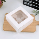 25 PCS Window Cupcake Packaging Box Muffin Cake Box With Inner Support, Specification: 4 In One (White)