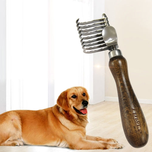 Yingte Walnut Dog Hair Knot Opening Comb Pet Grooming & Cleaning Comb