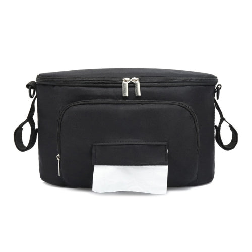 Baby Stroller Bag Mummy Bag Stroller Accessories Hanging Bag(Black)