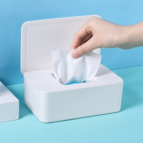 2 PCS Household Disposable Mask Storage Box Dustproof Sealed Wet Tissue Box, Colour: Large (Pure White Box)