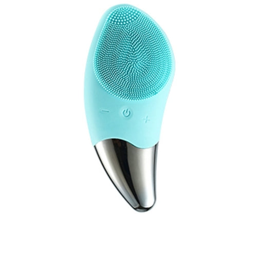 Ultrasonic Vibration Facial Cleansing Apparatus Multifunctional Electric Facial Washing Brush, Colour: Green (With Cold Compress Function)