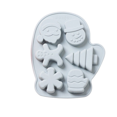 2 PCS Christmas Modeling DIY Chocolate Aromatherapy Gypsum Cake Silicone Mold(Blue)