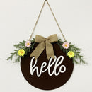 Home Decorations Easter Wreath Shooting Props Wreath Door Hanging Brown Hello