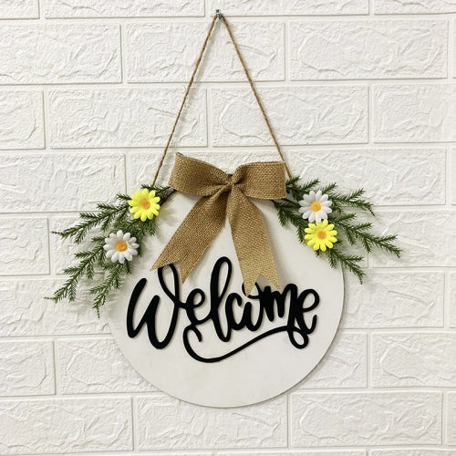 Home Decorations Easter Wreath Shooting Props Wreath Door Hanging Whiteboard Black Letter Welcome Sign