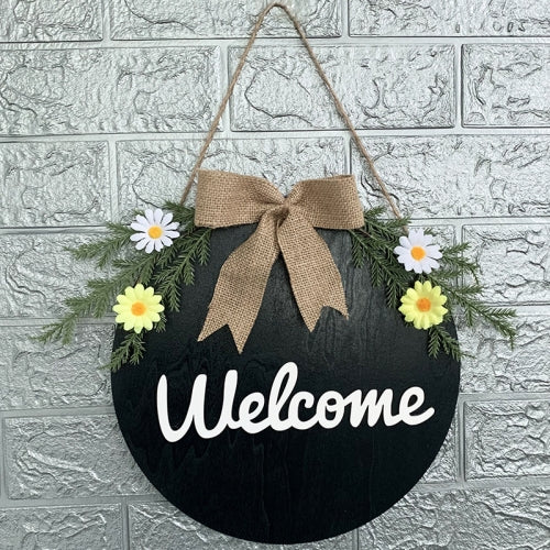 Home Decorations Easter Wreath Shooting Props Wreath Door Hanging Dark Blue Welcome Wooden Sign