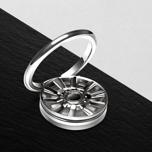 3 PCS Ring Gyro Phone Holder Zinc Alloy Multi-Function Rotating Phone Ring Holder, Colour: Without Diamonds (Silver )