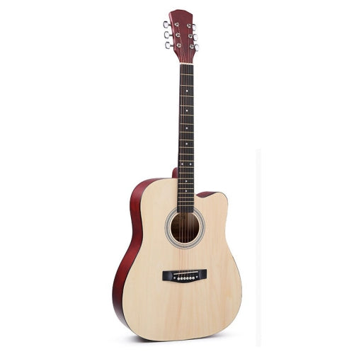 Folk Acoustic Guitar Beginner Training And Teaching Stringed Instruments, Colour: 41 Inch (Log Color)