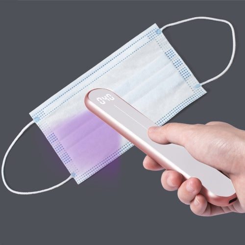 LHJ001 Aluminum Alloy Handheld Disinfection Stick Portable Home UVC Disinfection Lamp(Rose Gold)