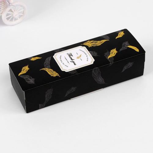 30 PCS Color Bronzing Long Packaging Gift Box Baking Packaging Box, Specification: Black Feather