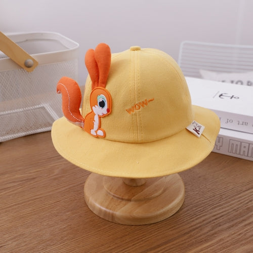 C0370 Cartoon Squirrel Shape Spring Baby Pot Hat Fisherman Hat, Size: Around 48cm(Yellow)