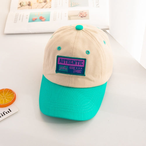 C0465 Letter Embroidery Pattern Spring Thin Children Baseball Cap Peak Cap Sunscreen Hat, Size: 48-52cm(Aqua green)
