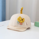 YY2187 Spring and Autumn Cartoon Cat Sunshade Soft Tongue Hat Baseball Cap, Size: Cap Circumference 48cm(Beige)