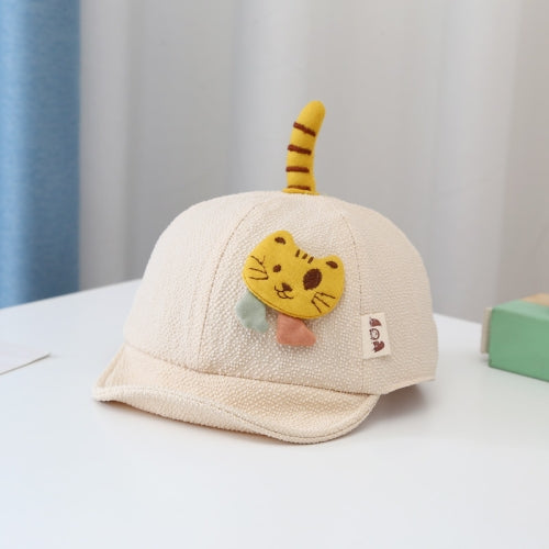 YY2187 Spring and Autumn Cartoon Cat Sunshade Soft Tongue Hat Baseball Cap, Size: Cap Circumference 48cm(Beige)