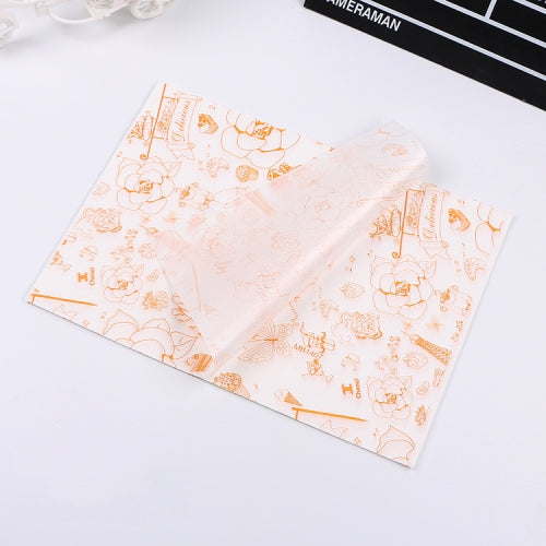 2 Packs Cake Greaseproof Paper Baking Packaging Plate Paper Hamburger Paper, Colour: Orange Tower