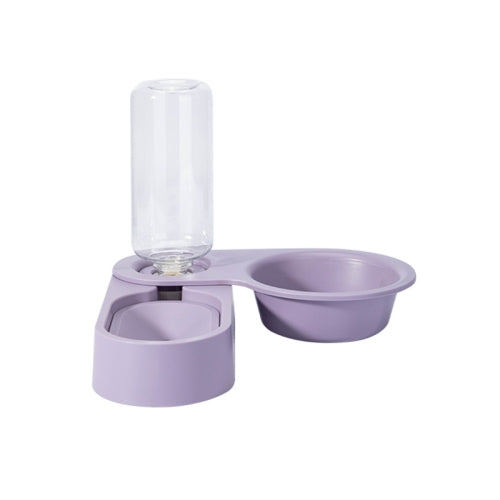 Pet Supplies Dog Cat Food Bowl Folding Rotating Double Bowl, Specification: Purple Without Bowl