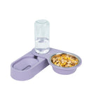 Pet Supplies Dog Cat Food Bowl Folding Rotating Double Bowl, Specification: Purple With Bowl