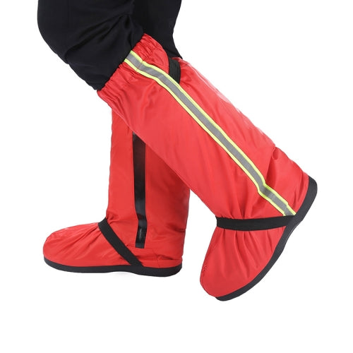 Oxford Cloth Men And Women Rain-Proof Shoe Covers Thickened Desert Sand-Proof Rain Boots XL (Red)