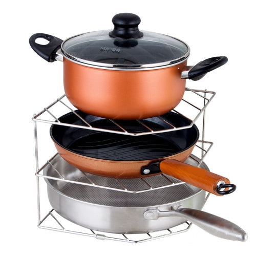 304 Stainless Steel Kitchen Pot Rack Dish Storage Rack Multifunctional Corner Rack Enlarge Pentagonal