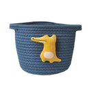 SN004 Dirty Clothes Toy Rattan Storage Basket(Dark Blue Yellow Crocodile)