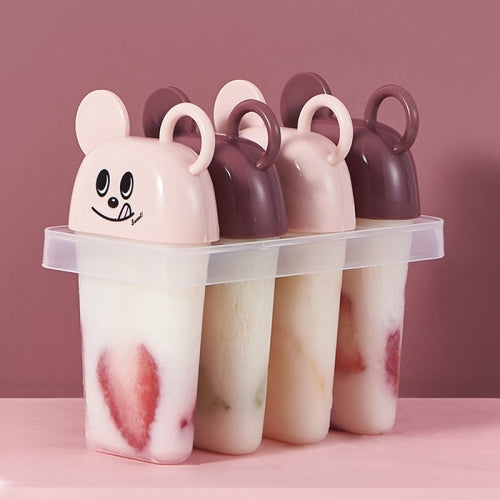3 PCS Cartoon Mouse Popsicle Mold DIY Combination Ice Cream Mold(Pink)