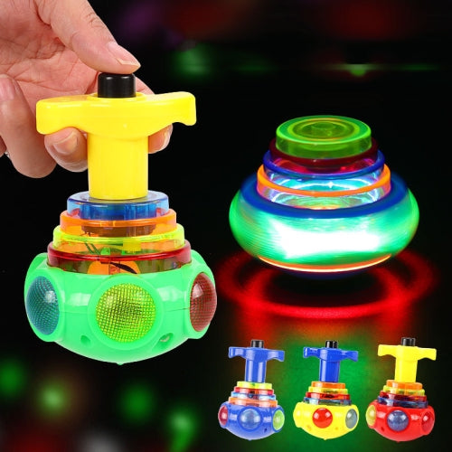 3 PCS Colorful UFO Luminous Music Top Gyros Toy, Random Color Delivery