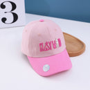 C0282 Letter Embroidery Pattern Children Baseball Cap Baby Peaked Cap, Size: 52cm Adjustable(Pink)