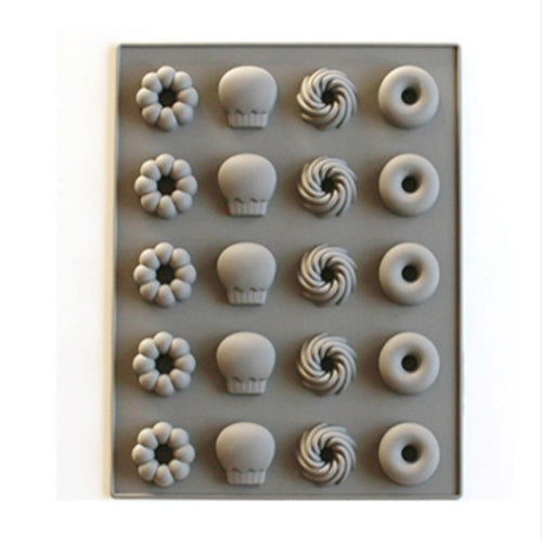 3 PCS Silicone Cake Mold 25 Grid Fudge Hard Candy Silicone Biscuit Mold(Donuts)