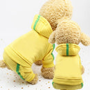 2 PCS Pet Dog Clothes For Dogs Overalls Pet Jumpsuit Puppy Cat Clothing For Dog Coat Thick Pets Dogs Clothing, Size:L(Yellow)