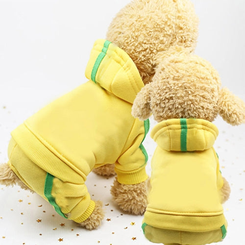 2 PCS Pet Dog Clothes For Dogs Overalls Pet Jumpsuit Puppy Cat Clothing For Dog Coat Thick Pets Dogs Clothing, Size:L(Yellow)