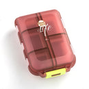 Mizi Small Pill Box Portable Dispensing Medicines Boxes, Colour: 10 Grid (Brown)