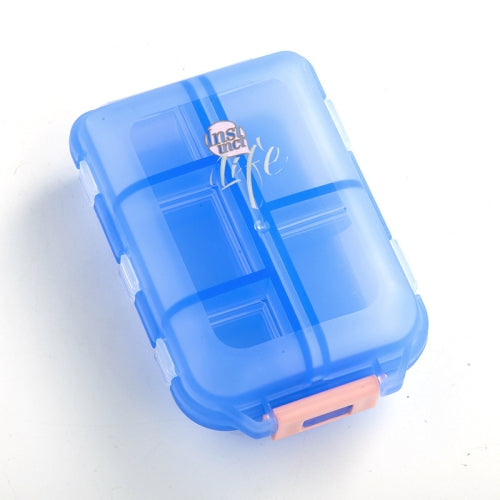 Mizi Small Pill Box Portable Dispensing Medicines Boxes, Colour: 10 Grid (Blue)
