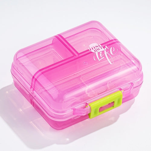 Mizi Small Pill Box Portable Dispensing Medicines Boxes, Colour: 7 Grid (Pink)