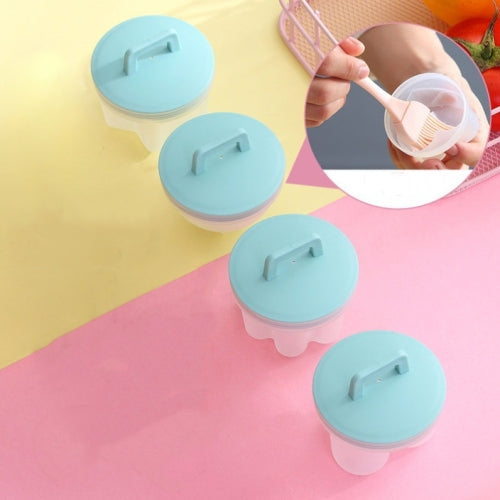 4 in 1 Poached Egg Mold Set Household Poached Egg Egg Cup Egg Steamer with Oil Brush(Green)