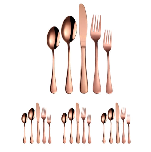 20 in 1 Stainless Steel Cutlery Steak Cutlery Set, Specification: Rose Gold