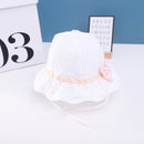 C0552 Bowknot Dot Baby Pot Hat Cotton Hat Fisherman Hat, Size: Around 48cm(White)