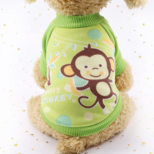Dog Clothing Miniature Dog Sweater Teddy Pet Clothing Round Collar Casual Fleece, Size:S(Green)